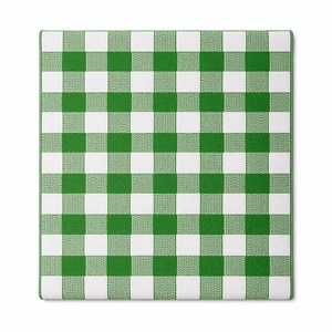 Green White <strong>Check</strong> Outdoor <strong>Rug</strong> Stain Resistant Casual Garden Table Cover - Product Image 1