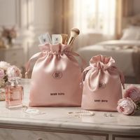 Sacs à poussière en satin de qualité supérieure avec cordon de serrage, logo personnalisé pour cosmétiques, lingerie, bijoux, maquillage, chaussures, shopping