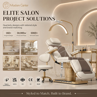 Cama de Estética Giratoria 360° Patentada por Madamcenter, Mueble de Salón de Belleza, Cama de Esteticista Eléctrica para Tratamientos Faciales y Cosméticos