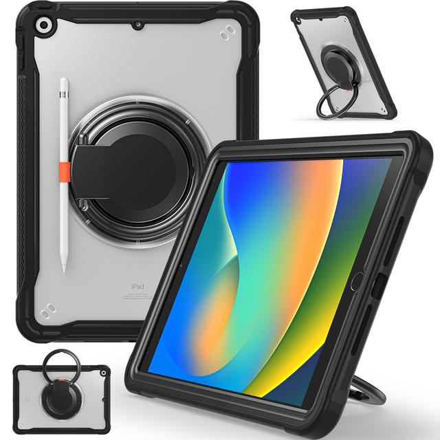 High Quality Clear Shockproof TPU Tablet Case Cover for iPad 5th 6th 7th 8th 9th 10.2 Inch With Shoulder Strap