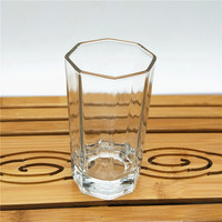 100ML 240ML 260ML Octogonal Base Lourde Clear Shot Whisky Vodka Verres Eau Jus Bière Verres