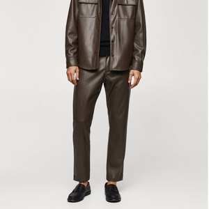 Pantalon en cuir pour homme, léger, coupe droite, service OEM, idéal pour l'extérieur, qualité supérieure, taille mi-haute, vente chaude - Product Image 2