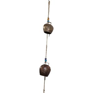 PARIJAT Handmade Art Deco Brown Iron 4 <b>Star</b> Cluster <b>Hanging</b> Bells Wind Chimes Indoor Outdoor Home Decor Wedding Decor - Product Image 3