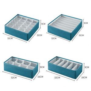 Boîte de rangement pliable pour sous-vêtements en tissu cationique, organiseur de tiroir pour soutiens-gorge et chaussettes, ensemble d'organisateurs de sous-vêtements pour armoire - Product Image 3