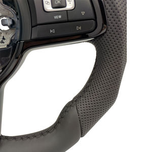 Volant Sport en Cuir à Fond Plat pour VW Volkswagen <span class=keywords><strong>Golf</strong></span> 5 6 7 7.5 R MK5 MK6 MK7 GTI Polo Passat B6 B7 Jetta Transporter - Product Image 6