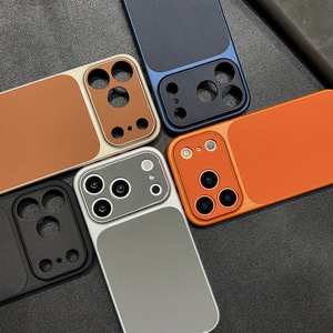 Nueva Funda para Teléfono, Nueva Funda de Cuero Lisa Color Naranja para <span class=keywords><strong>iPhone</strong></span> 17 Promax, Apple 15 Promax, Esmerilada 16, Anti-Caídas 15 - Product Image 2