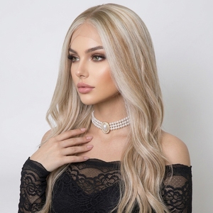 Peluca de Encaje HD con Raíces Rubias Platino, Larga y Ondulada, con Nudos Invisibles, 16 Pulgadas, 100% Cabello Humano, Línea de Cabello Natural Indetectable - Product Image 2