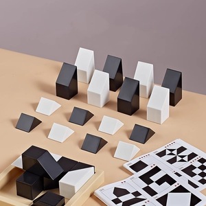 Schwarz Weiß Versteckte Bausteine <span class=keywords><strong>Puzzle</strong></span> Räumliches Denken für Kinder Desktop-Spiele Interaktiv mit Eltern Lernspiel zeug - Product Image 1