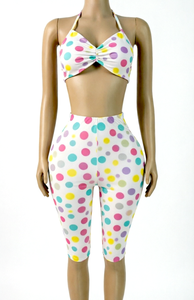 PEEQI Nuovo Set Due Pezzi da <span class=keywords><strong>Donna</strong></span> all'Ingrosso, Top <span class=keywords><strong>Sexy</strong></span> con Stampa a Pois e Pantaloni, Completo <span class=keywords><strong>Sexy</strong></span> da <span class=keywords><strong>Donna</strong></span> - Product Image 4