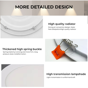 Plafonnier LED encastré ultra-plat pour intérieur, haute efficacité énergétique, à intensité variable - Product Image 2