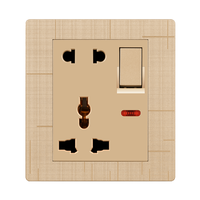 JUBEN - Interruptor de Pared Multifunción con Control Eléctrico, Enchufe de 16 A, Estándar Británico, Material de PC, Color Dorado