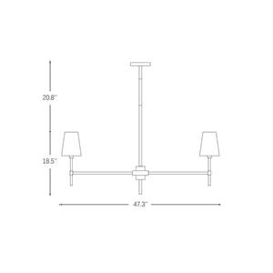 Modern Brass Chandelier for Hotel Project <b>Dining</b> Room Lighting Fixtures Fabric Shade Linear Multi-<b>Light</b> Rhodes Round Chandelier - Product Image 4