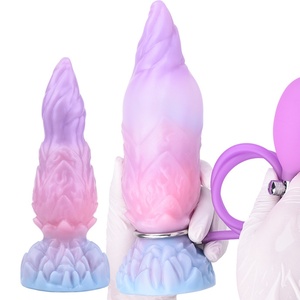 YOCY Fantasy Side Inflatable Anal Plug with Suction Female Vagina Massage <b>Dildo</b> for Men Women Anal Sex Toys for Adult Wholesale - Product Image 1