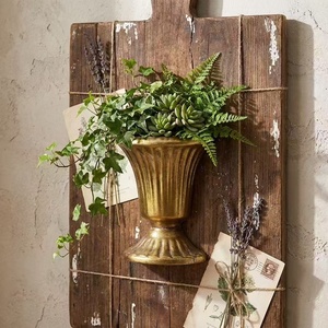 Vase <span class=keywords><strong>Urne</strong></span> Métallique Vintage, Pot de Fleurs sur Pied Blanc Vieilli pour Centre de Table de <span class=keywords><strong>Mariage</strong></span> Style Ferme, Décoration de Jardin Rustique - Product Image 5