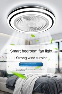 พัดลมเพดานระบายอากาศในห้องนอนที่ทันสมัย, พัดลมติดเพดานควบคุมด้วยรีโมทโคมไฟเพดาน LED แบบเรียบง่าย - Product Image 6