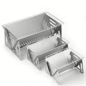 Nouveau Barbecue Portable de Table 21 CM en Acier Inoxydable, Four à Charbon de Bois, Brasero de Camping, Poêle à Bois avec Panier Multifonction - Product Image 2