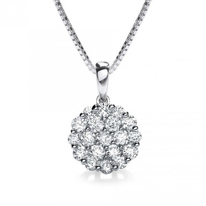 Collana da donna con ciondolo a fiore, scintillante, con catena corta per clavicola, elegante gioiello di moda per tutti i giorni - Product Image 1