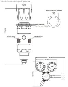 Ss316l điều chỉnh áp suất 4500 PSI lưu lượng cao CO2/Nitơ/Helium/Oxy/không khí điều chỉnh khí 1/4 "NPT cho công nghiệp Hệ thống khí - Product Image 3