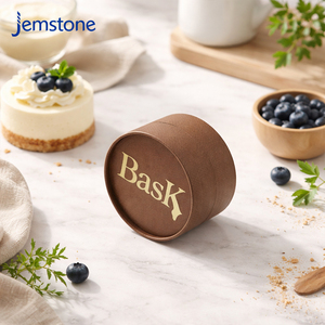 Boîte d'emballage cylindrique en carton kraft pour desserts, en matériaux recyclables, tube en papier de qualité alimentaire pour gâteaux et cheesecakes, personnalisable - Product Image 5