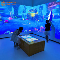 Jeu de dessin de Projection murale de table tactile interactive AR Alive pour enfants avec projecteur laser et construction en coque métallique