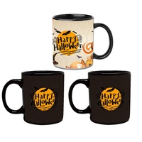 Tasse à sublimation en céramique à couleur changeante magique 11oz fleur souris personnalisée cadeau halloween tasse à café