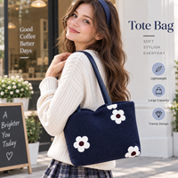 Sac à bandoulière duveteux pour femmes, sac à main léger d'hiver, sac à main tendance, fourre-tout à fleurs pour les voyages quotidiens et le shopping
