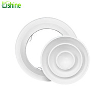 Grille de Diffusion d'Air Ronde Moderne en Plastique ABS pour Plafond, avec Design Durable et Réglable pour la Ventilation et l'Approvisionnement CVC