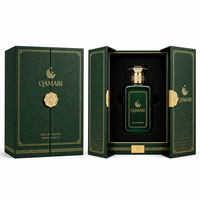 Boîte à parfum de luxe vert émeraude à double porte avec insert en velours, emballage rigide personnalisé avec logo pour cadeaux parfumés