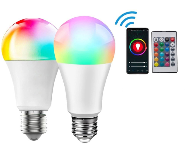 Alexa Google Home Voice Control 110-240v Smart Bulb RGB Wifi Smart Bulb Remote Control 9w E27 E26 B22 A60 LED Tuya Smart Bulb