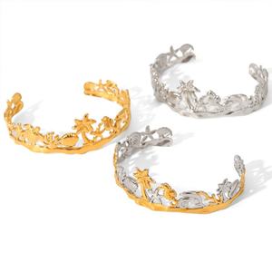 กำไลข้อมือแฟชั่นชุบทอง 14k 18k PVD คุณภาพสูง ไม่ลอก ไม่ดำ ทำจากสแตนเลสสตีล สำหรับผู้หญิง ขายส่ง - Product Image 5