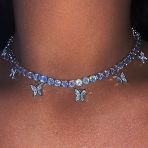 Trendz N62003 Vente Chaude Produits Bling Glacé Cubain Lien Chaîne Colliers de Cou de Charme <span class=keywords><strong>Papillon</strong></span> Tennis Collier pour Les Femmes - Product Image 2