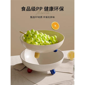 Bandeja Minimalista para Frutas, Redonda, de Material PP, para Mesa de Centro, Estilo Simple, Tamaño Estándar - Product Image 5