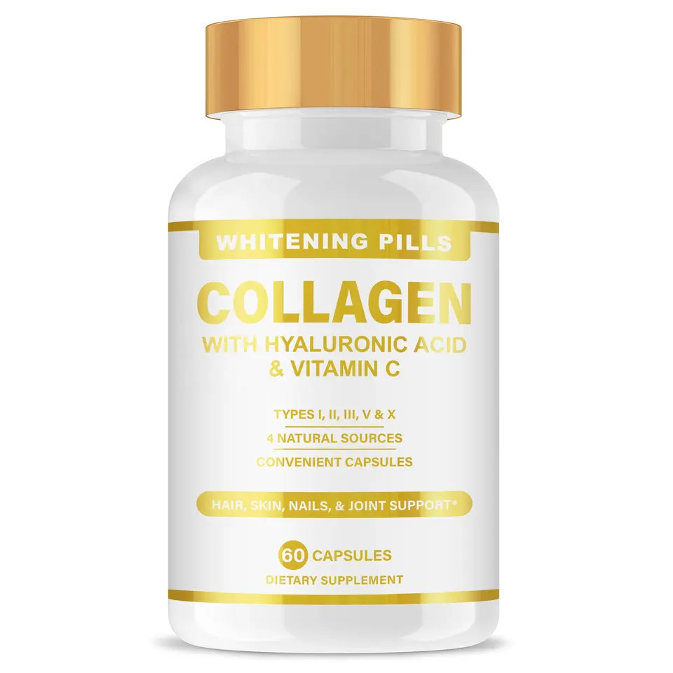 OEM 1000mg Glutathione Organic Skin Whitening Collagen & Vitamin C Capsules for Adults Non-Pregnant Women