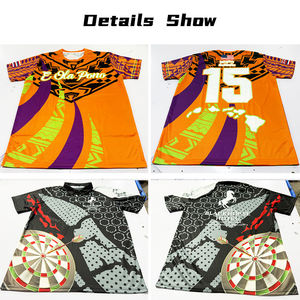 T-shirts pour hommes à col rond, impression numérique <span class=keywords><strong>3D</strong></span> personnalisée motif jeu de fléchettes, motif intégral, mode, OEM et ODM - Product Image 4