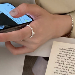 Anillo de Plata de Ley S925 con Cuentas Esféricas, Diseño Simple, Joyería Unisex para Uso Diario - Product Image 2