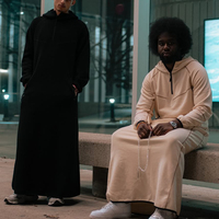 Thobe Homme Premium Personnalisé à Capuche et Fermeture Éclair, Manches Longues, Style Jubba, pour Hommes Marocains Musulmans, Nouveau Design
