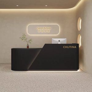 Office Furniture <b>Desk</b> Set Modern <b>Simple</b> Office Reception Salon Beauty Salon Luxury Style Customized Cashier <b>Desk</b> - Product Image 2