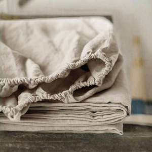Parure de draps en lin 100% français, 3 pièces, tissée unie, prélavée, pour usage domestique et hôtelier - Product Image 3