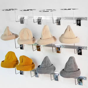 Colgador de promoción de sombrero de placa de varilla ranurada con ganchos aretes de aleación de aluminio calcetines estante de exhibición montado en la pared estante para teléfono celular. - Product Image 3