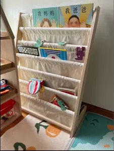 Простая детская книжная полка Монтессори, Детская многоярусная деревянная полка для хранения книг, детский книжный шкаф для картин