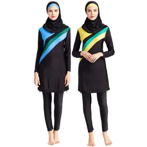 SIPO Indonesien Mode Muslimische Frauen Langarm Badeanzug Full Cover Burkini Islamische Kleidung Damen 3-teilige Bade bekleidung