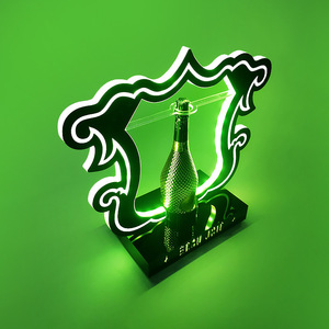 LED Illuminated Champagne <b>Holder</b> Rectangular Bar Display With Light Feature Easy Installation - Product Image 3