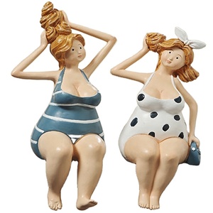 Résine plage femmes Statue Sculpture maillot de bain <span class=keywords><strong>Sexy</strong></span> grosse femme dame <span class=keywords><strong>Figurine</strong></span> - Product Image 1