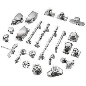 Fransız Tarzı Çinko Alaşımlı Krom Kaplama Parlak Gümüş Modern Dolap Kulpları ve Çekmece Düğmeleri Mutfak Yatak Odası Gardırop ve Dolaplar için - Product Image 1