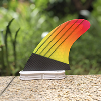Aileron de planche de surf en fibre de carbone à motif dégradé, double base Tab2, pour le surf et les activités aquatiques - Vente en gros