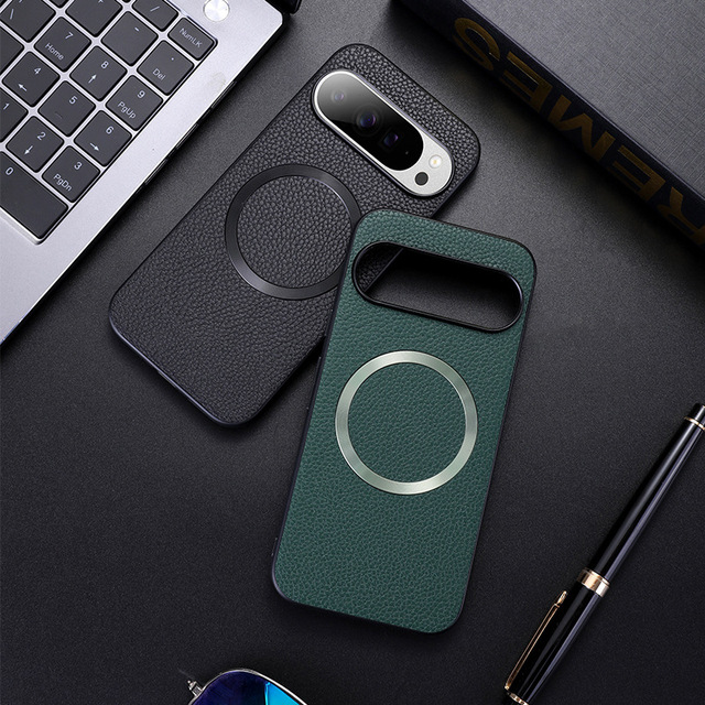 Custom Luxury Strong Magnetic Litchi Business Faux Leather Pattern Shockproof Phone Case Cover for Google Pixel 8 9 10 11 Pro XL