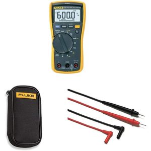 Multimètre Fluke 117 True RMS 1000 V CC à gamme automatique compact avec étui et câbles de test - Product Image 1