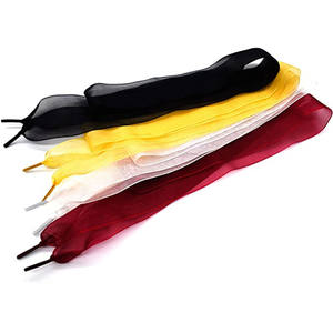 Yrunfeety lacci per scarpe piatti in Chiffon trasparente largo 4CM lacci per scarpe bianchi per donna lacci per scarpe sneakers <span class=keywords><strong>18</strong></span> colori - Product Image 4