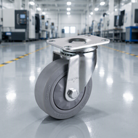 Roulettes pivotantes en zinc de moyenne capacité avec roulement à billes, roue en caoutchouc Performa de 5 pouces de diamètre, capacité de charge de 136 kg, roulettes industrielles