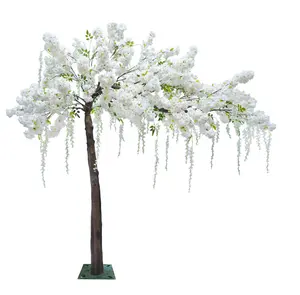 Pohon buatan dekorasi luar ruangan, pohon bunga sakura buatan untuk dekorasi rumah liburan pernikahan